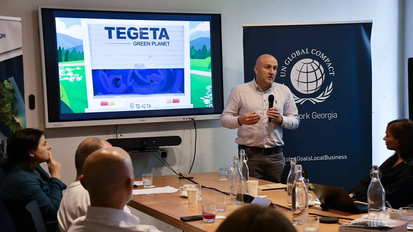 Tegeta Green Planet Director Shalva Akhvlediani Speaks at the Circular Economy and Sustainable Business Models Course